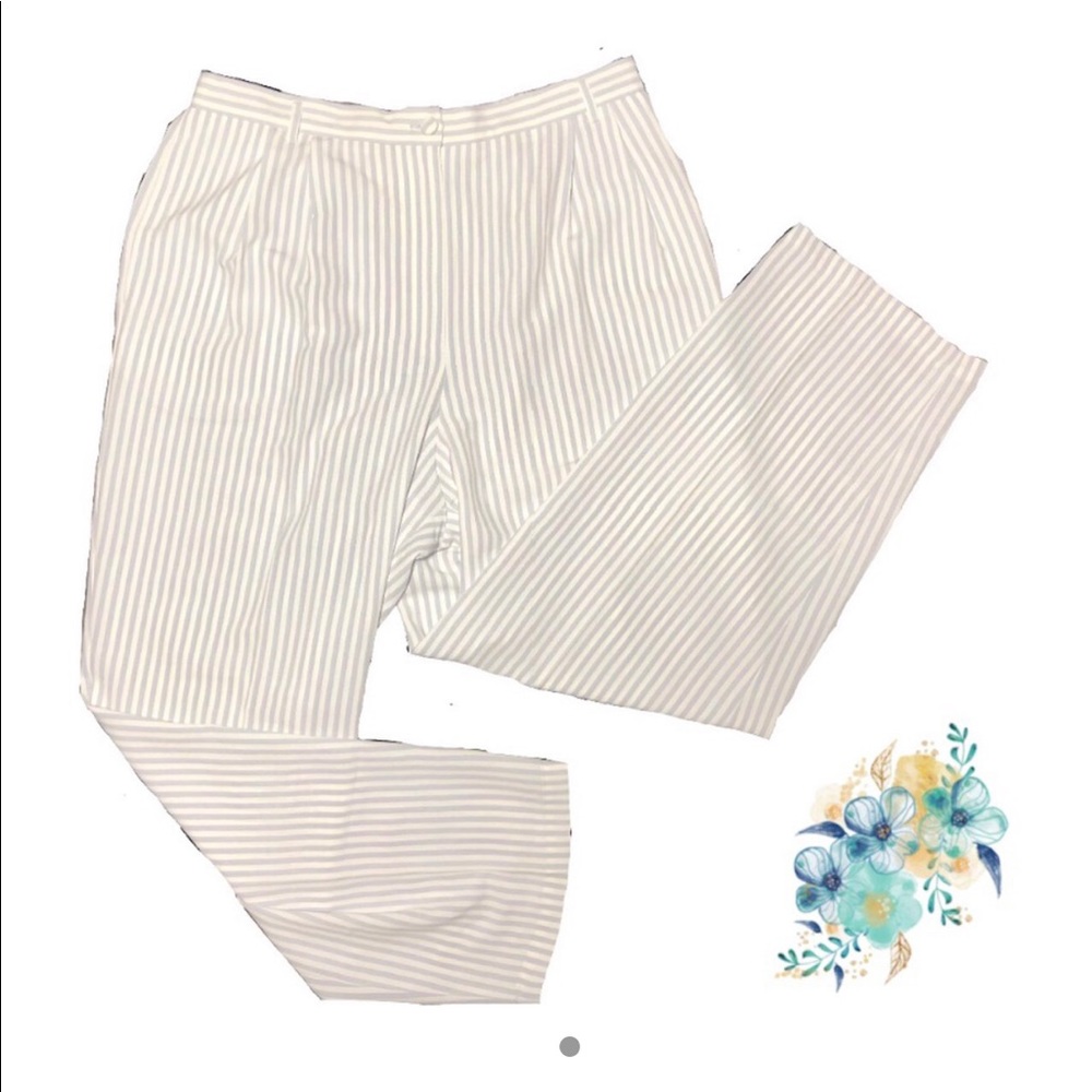 90s pleated, blue pin-striped pant